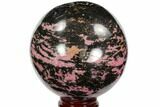 Polished Rhodonite Sphere - Madagascar #96201-1